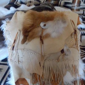 Leather Deerskin Fringe Bag